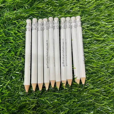 Custom Golf Pencils Cheap Bulk Mini Golf Pencil Small Golf Bulk 2 Pencils Customized Logo Printed 3.5" Round/hexagon Pencil