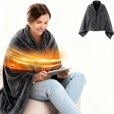 Electric Usb Heated Blanket Shawl Multifunctional Portable Wearable Blanket for Travel Home Office Use