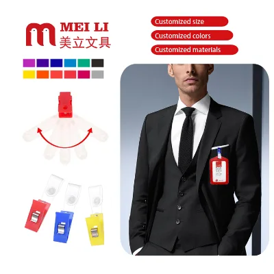 Factory Direct Sale Multiple ID Card Badge Clip for ID Attachment Custom Plastic Bulldog Plastic Clip