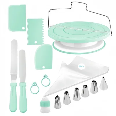 Disposable Pastry Tools Set with 36 Reusable Piping Bags for Cake Decorating and Icing Designs