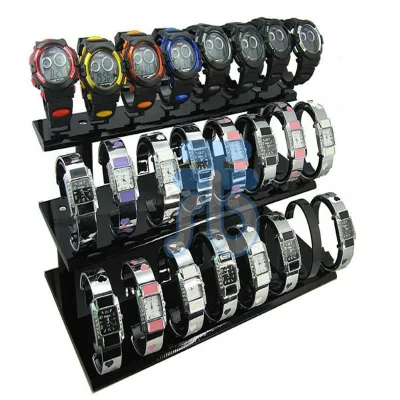 clear Luxury Acrylic Watch Display Stand with logo