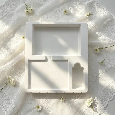 White PS Flocking Tray, Sticker and Aroma Diffuser Bottle Kit Tray, Handicraft Gift Tray, High-end Flocking Gift Tray