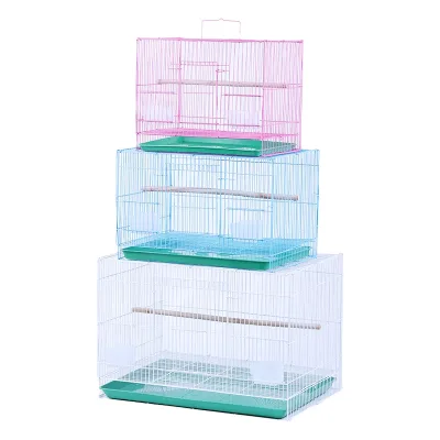 Wholesale Foldable Metal Bird Parrot Cage Large Square Iron Pigeon Budgie Canaries Cheap Cube Storage Bins for Pet Animal