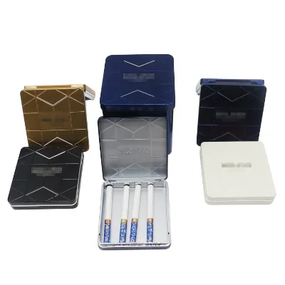 High Quality Customizable Metal Tinplate Box Rectangular Cigarette Case for Pills and Smoke Square Shape Tin Box
