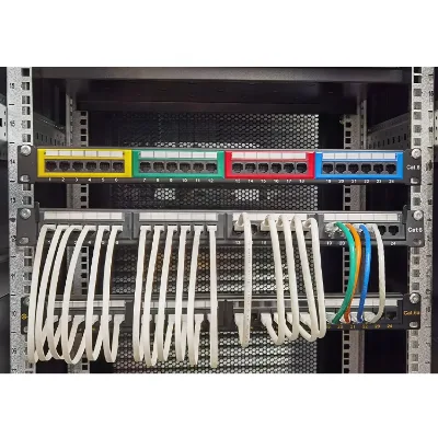 1U 19" RJ45 Keystone Patch Panel Cat6 12 Port / 24 Port Cat6 Cable Ethernet Patch Panel