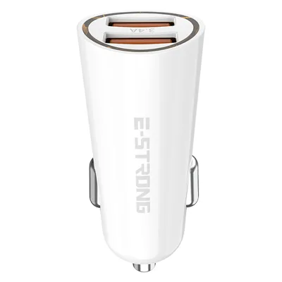 12W Bulk Car Charger Wholesale Fireproof PC+ABS 12V/24V Universal Vehicle Charger for iPhone Android