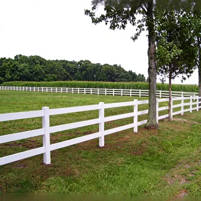 White 3-Rail PVC Vinyl Horse Fence Rural Paddock Farm Ranch Boundary Panel