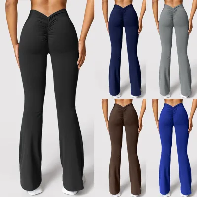 Women's Solid Color Workout Scrunch Yoga Leggings Comfortable Sportswear