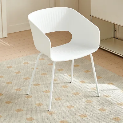Modern Comfortable Plastic Armchair with Backrest for Home Furniture Dining Chair Bedroom Living Room Use