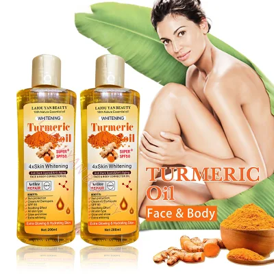 Popular Proprietary Brand 200ml Turmeric Kojic Acid Facial and Body Care Massage Oil