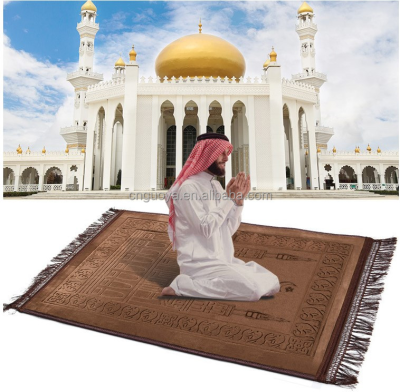 Muslim Prayer Rug Kaaba Gate Design Islamic Turkish Gift Ramadan Eid Gifts Portable Mats Sajjadah Prayer Mat