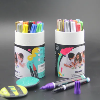 16PCS Metal Barrel Permanent Waterproof Permanent Marker Pen