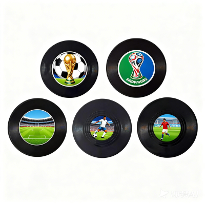 Record coaster ABS Retro Vinyl coaster Heat Insulation Non-slip Mat Placemat ABS Record coaster Champion Dream