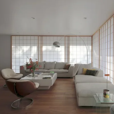 Sanhai Beach House Interior Design Japanese Style Advance Products Work Custom Service 3D Rendering Floor Plan Classic Home