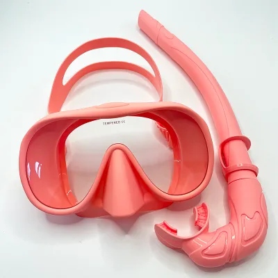 New Design pink Color scuba Diving Mask and Snorkel Set