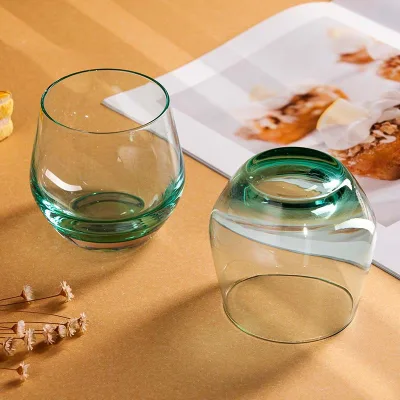 Large Green Glass Tumbler for Household Use High Aesthetics Online Popular for Water Juice Beer Foreign Liquor Tea