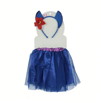 Princess Christmas Costume TulleTutu Skirt Sequin Mouse Ears Headband for Girls Birthday Holiday Halloween Party Dress Polyester