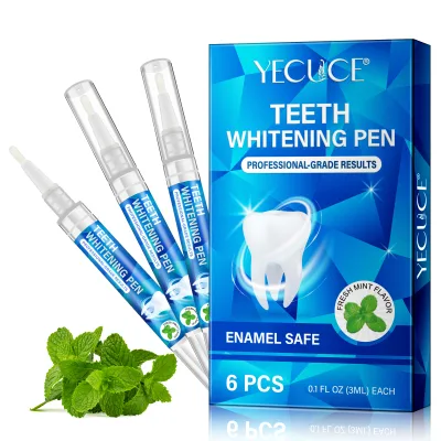 YECUCE Wholesale 6pcs Professional Instant Stain Remover Fresh Mint Flavor 5ml CE Certified Teeth Whitening Pen Kit for Teeth