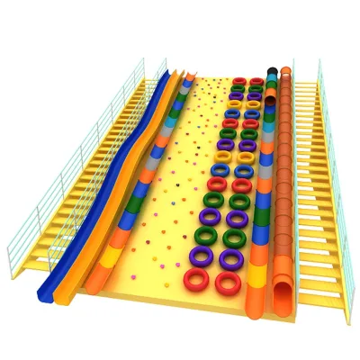 Amusement Park Equipment Tire Climbing Wall Outdoor Playground With Slide for Kids