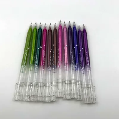 High Quality Colorful Flash Gel Pen Children Color Changing Star Glitter Pen for Bright and Shiny Notebooks Neutral Pen