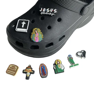 Jesus Christian Charms Clog Shoe Decoration Cartoon PVC God Blessed Faith Charm Gift for Toddler Girls Kids Teens Women Adults