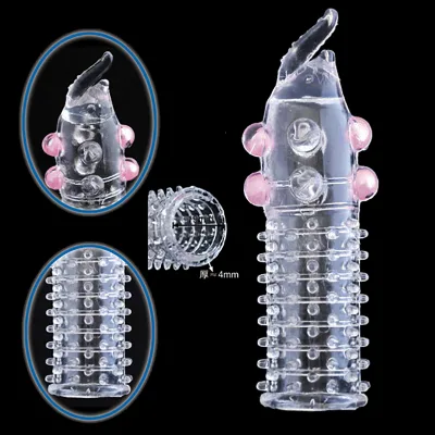 Elephant Nose Beads Thorn Dotted Lasting Condom Delay Penis Sleeves Vibrator Sleeve Clit Cock Ring GSpot Sheath Sex Toy for man