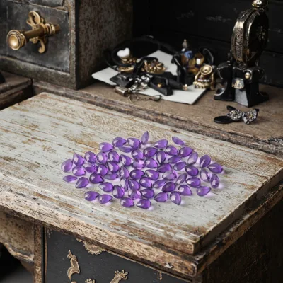 Hot Sales Loose Purple Color Lab Created Amethyst Glass Gem Stone Synthetic Gemstone