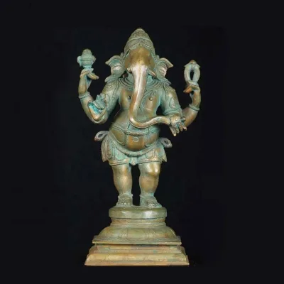 Home Decorative Custom Indian Hindu God Bronze Dancing Ganesh Statue