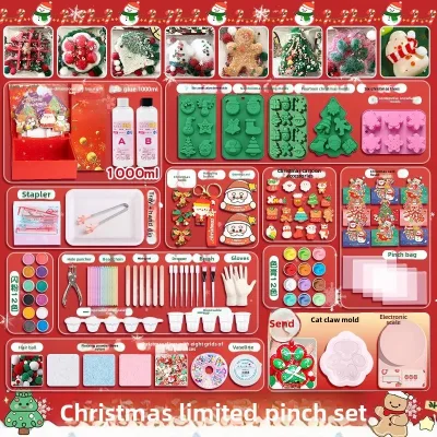 Orange Radiance Christmas Gift Box Set DIY Handmade Silicone Pinch Creative Decompression Toys 12 Colors Plasticine Unisex 14