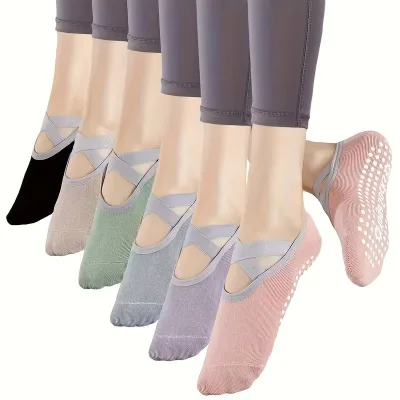 Quick Dry Cotton Yoga Socks Custom Logo Bottom Non-Slip Dance Grip Stockings One Size Crew Size Ankle Length for Summer