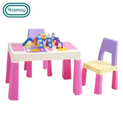 OEM Ergonomic Design Children's Learning Table and Chair Set Build Block Table Carton Packing Lovely Modern Study Tables