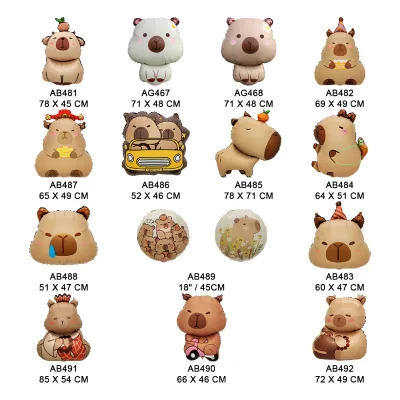 Wholesale Capybara Animal Foil Balloons Mother's Day Halloween Party Backdrop Birthday Decoration Inflatable Eco-Friendly Theme