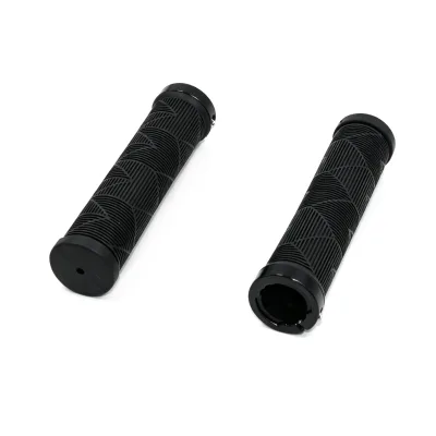 Single Through - Hole Clamp Ring TPE Bike Handlebar Grips/Black Circular Threaded Bicycle Grips/Anti-Slip Handlebar Sleeves