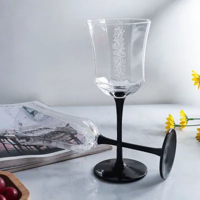 Diamond Electroplated Colored European Lead-Free Crystal Handblown Wine Glasses for Flute Glasses for Wedding