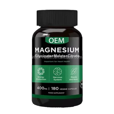 Private Label Magnesium Complex Capsules 500mg Magnesium Glycinate Malate Citrate in Capsules