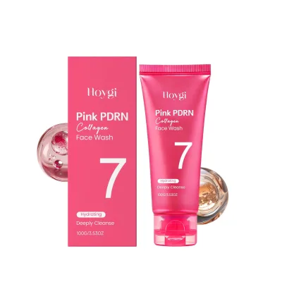 Private Label Pink Cleanser Cleaning Face Dirt Oil Moisturizing Deep Cleaning Pink PDRN Collagen Facial Wash Cleanser