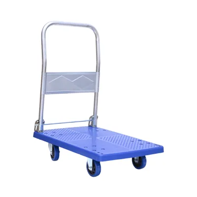 Platform Steel Trolley Folding Flat Warehouse Moving Cart Folding Weight Capacity Folding Dolly Luggage Trolley Flatbed Cart