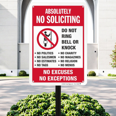 High-quality Factory-customized Durable, clear and Understandable No Soliciting Warning Signs