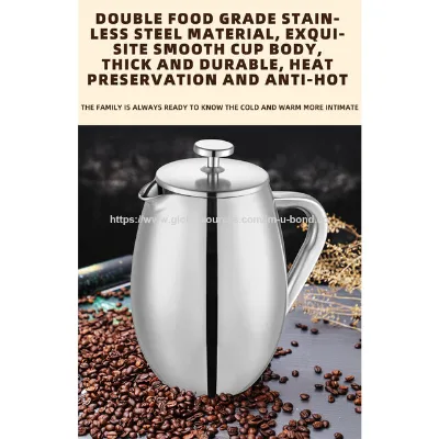 Pear Shape Double Wall Tea & Coffee Maker French Press Coffee Plunger with strong handle