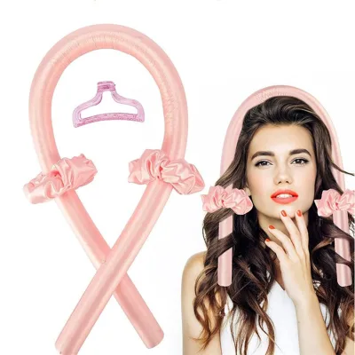Heatless Hair Curls With Scrunchies Silk Hair Curler Soft Sleeping Heatless Hair Roller Wave Rod