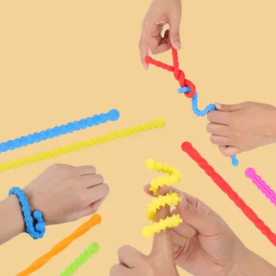 Silicone Printed Texture Sensory Stress Relief Stick for Children's Educational DIY Transformable Toy-Gift