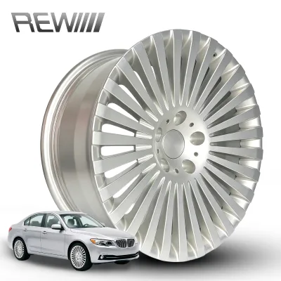 Forged Aluminum Rim 16-22 Inch, Luxury Sedan Tuning & Street Stance Modification, Polished Silver Multi-Spoke, High Load Wheel