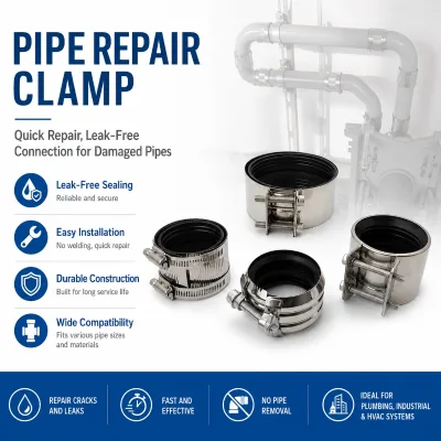 Stainless Steel Pipe Repair Clamp With Rubber Liner for Pipeline Leak Repair