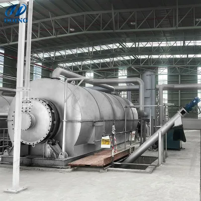 DOING Industry Waste Tires Thermal Pyrolysis Refinery Using Continuous Pyrolysis Equipment Convert Used Tires Oil Engine Motor