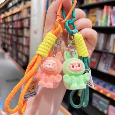 Factory Wholesale Colorful Cute Bunny Labubu Mini Doll Toys Keychain Bag Charm For Key Accessories