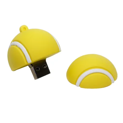 Custom-shaped Colorful PVC Tennis Globular USB Flash Drive Pen Compatible with USB 3.0 & 2.0 Interfaces