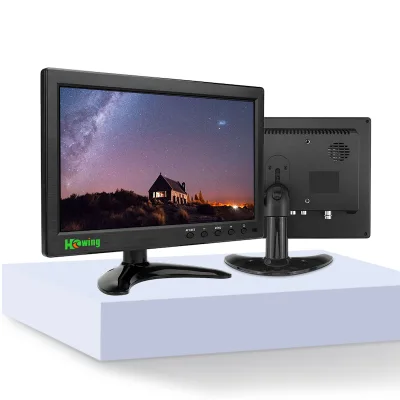Portable 10 Inch LCD Monitor with IPS 1024*600 Screen Resolution H-DMI/VGA/AV/USB/BNC Inputs for Laptops CCTV Camera Systems