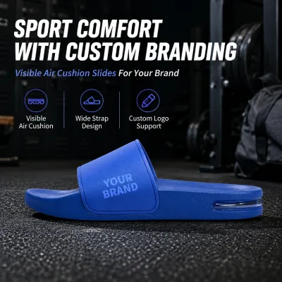 Sport Recovery Air Cushion Slides Custom Logo Unisex Athletic Gym Poolside Comfort Slippers Wholesale Private Label Sandals