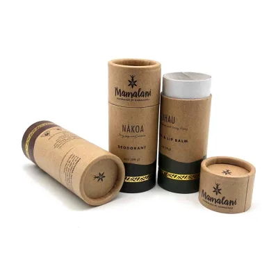 100% Biodegradable Kraft Paper Push up Tubes Eco Friendly Deodorant Containers Accept OEM ODM Custom Order CMYK Offset Printing