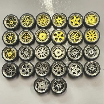 11mm 1/64 Metal Car Model Custom Modified Alloy Wheels Large Small Sizes Eco-friendly Material Diecast Toy Color Box Packaging